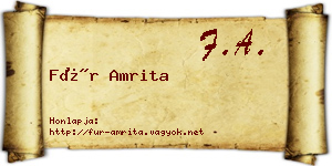 Für Amrita névjegykártya